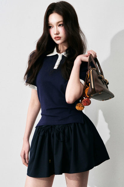 Slim Shoulders Short Sleeves Top