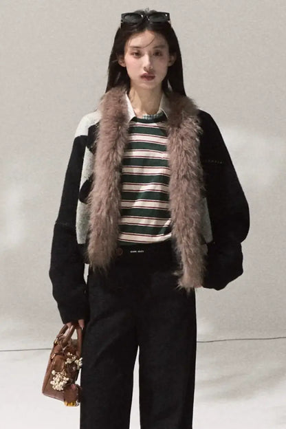 Contrasting Striped Long-Sleeve Shirt