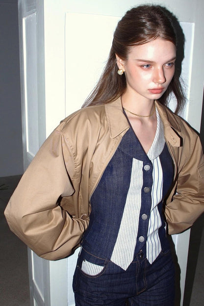 Washed Denim Pants Set-Up