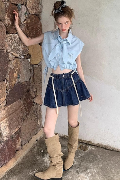 Tie-Back Sleeveless Top