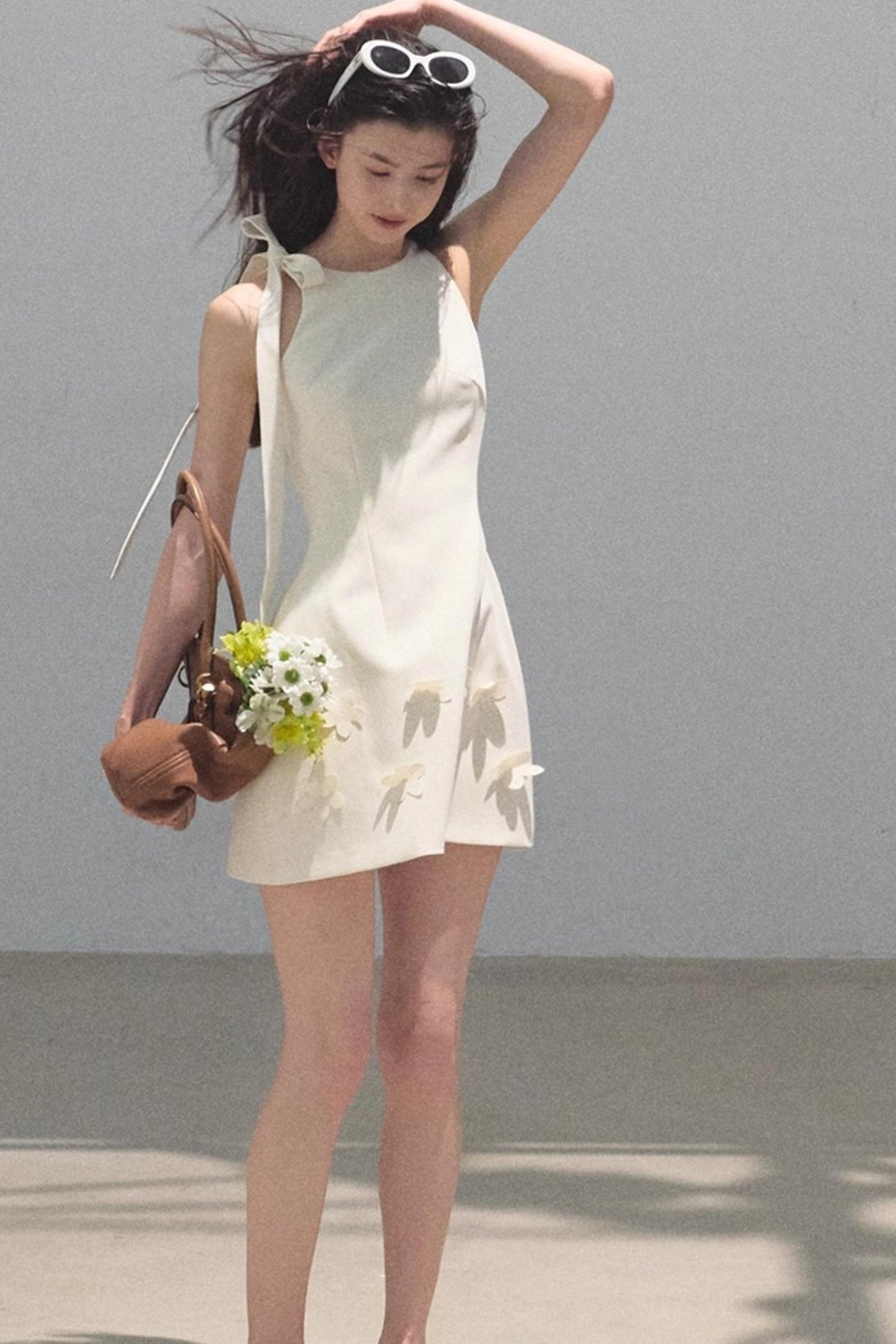 Floral Ribbon Waist Dress