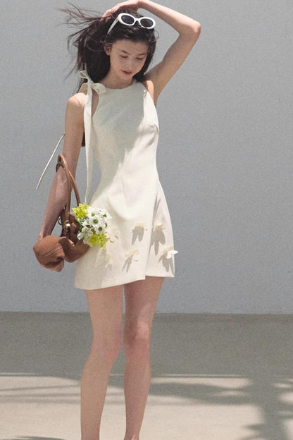 Floral Ribbon Waist Dress