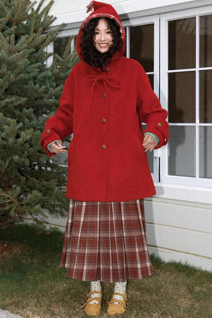 Earl Red Plaid Pleated Skirt Set-Up