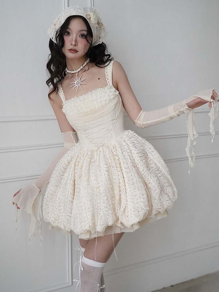 Niche Strap Princess Puff Dress