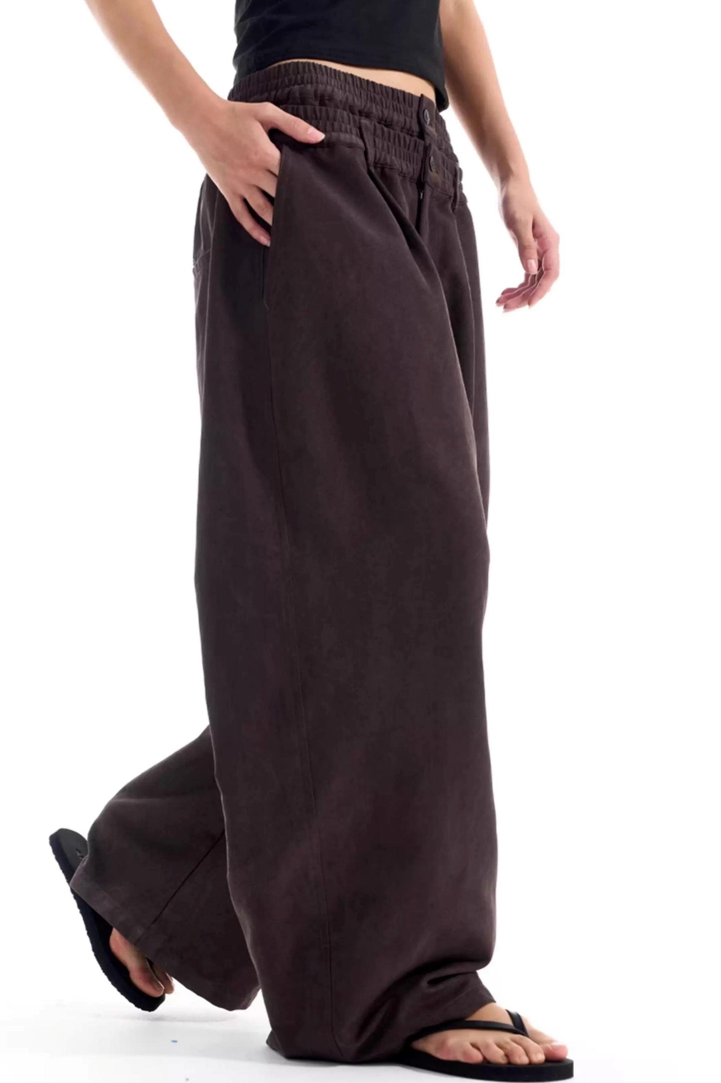 Double-Waist Pleated Pants