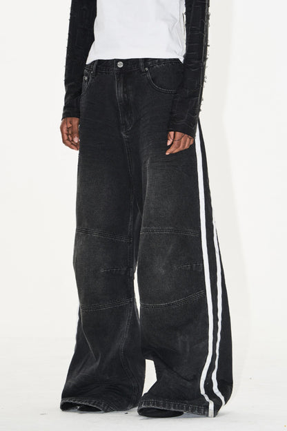 Relaxed Color-Block Jeans