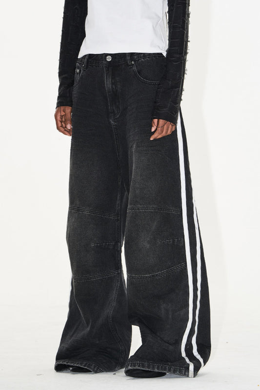 Relaxed Color-Block Jeans