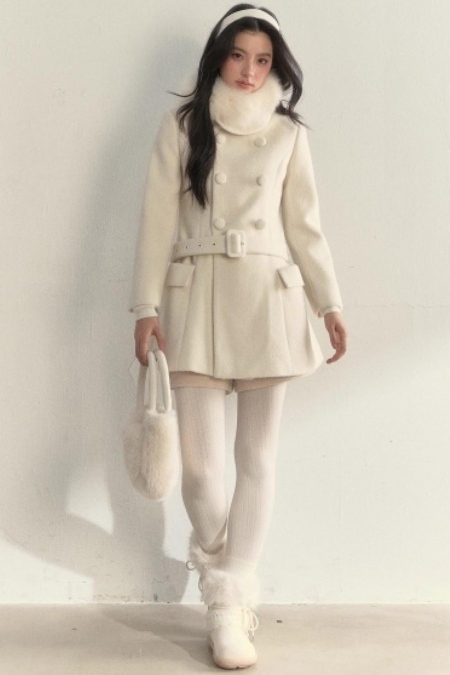 Double Breasted Low-Belt Mid-Length Coat