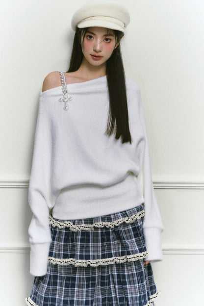 White Foaminck Slouch Sweater