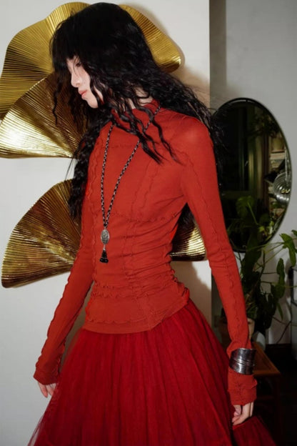 Split Knitted Base Layer Top