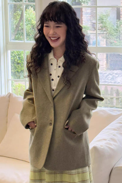Casual Moss Woolen Suit Jacket