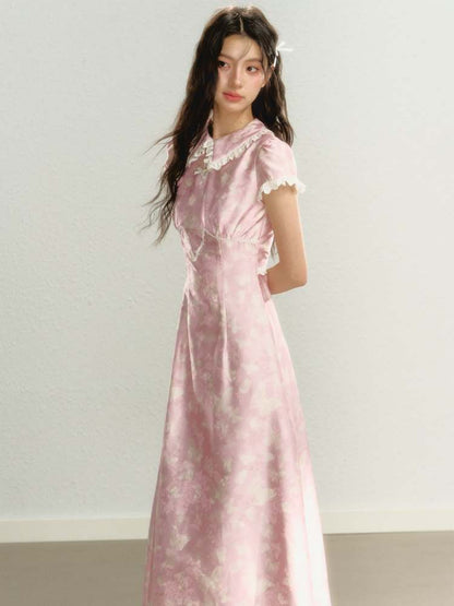 Chinese Style Butterfly Calf Length Dress