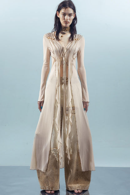 Dreams Beaded Mesh Cardigan