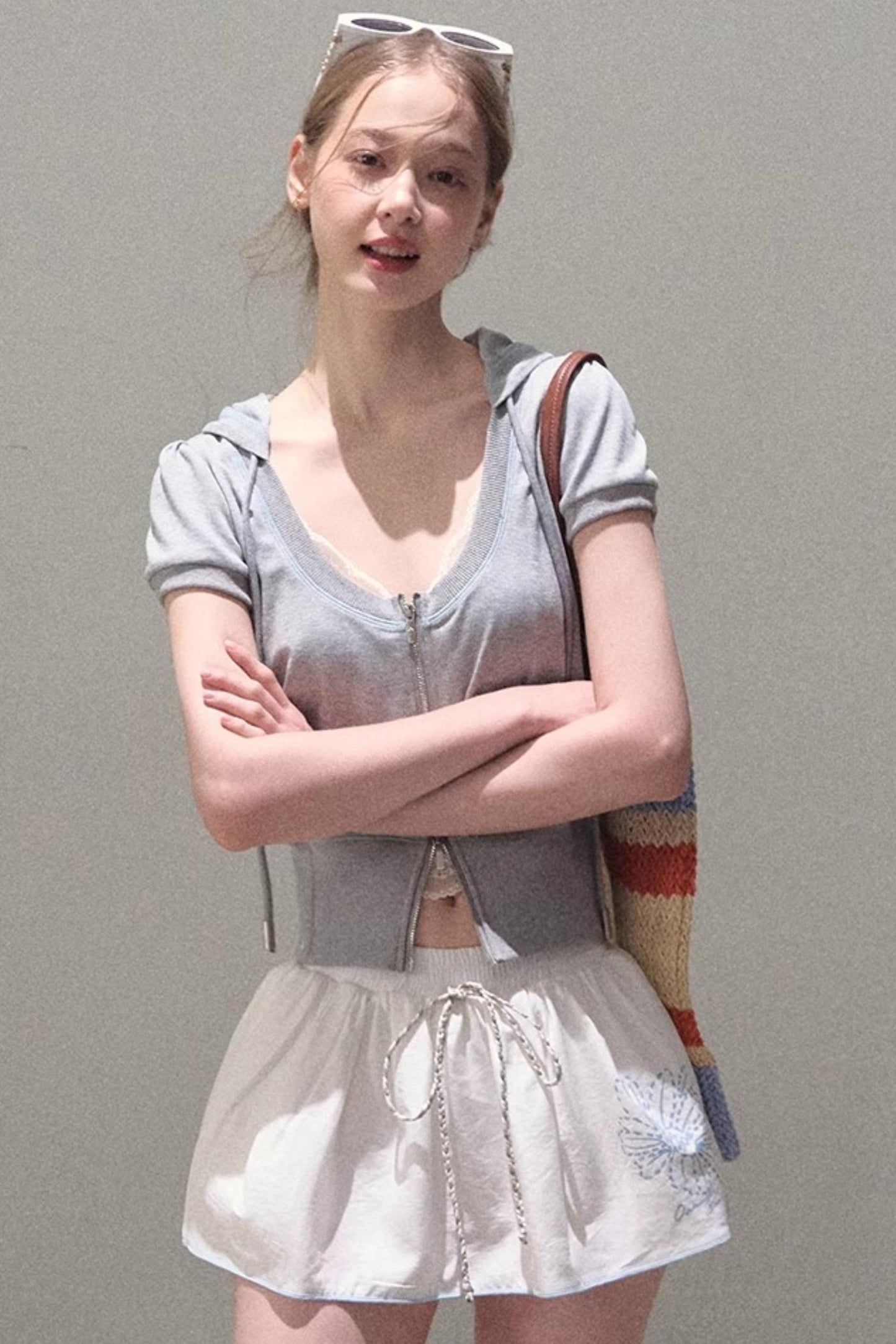 Color-Block Hooded Cardigan