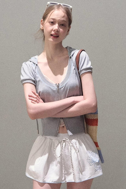 Color-Block Hooded Cardigan