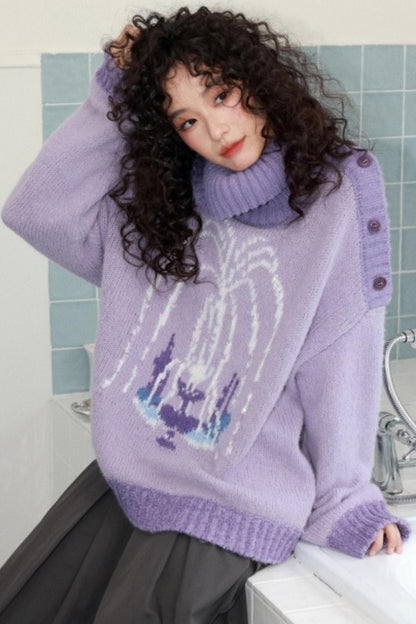 Fountain Pattern Knit Sweater