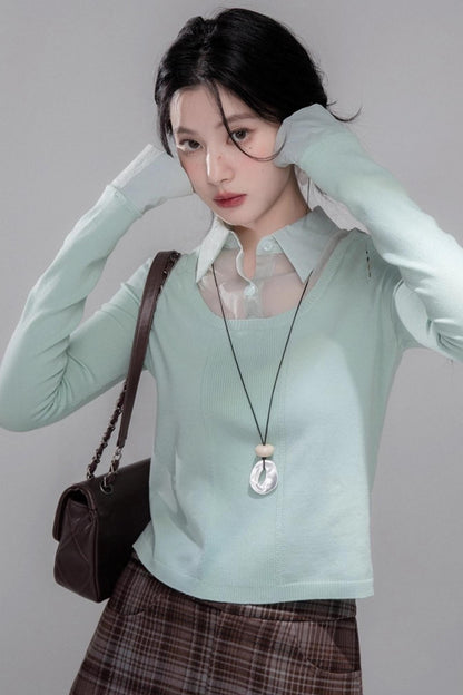 British Style Brushed Plaid With Belted Skirt