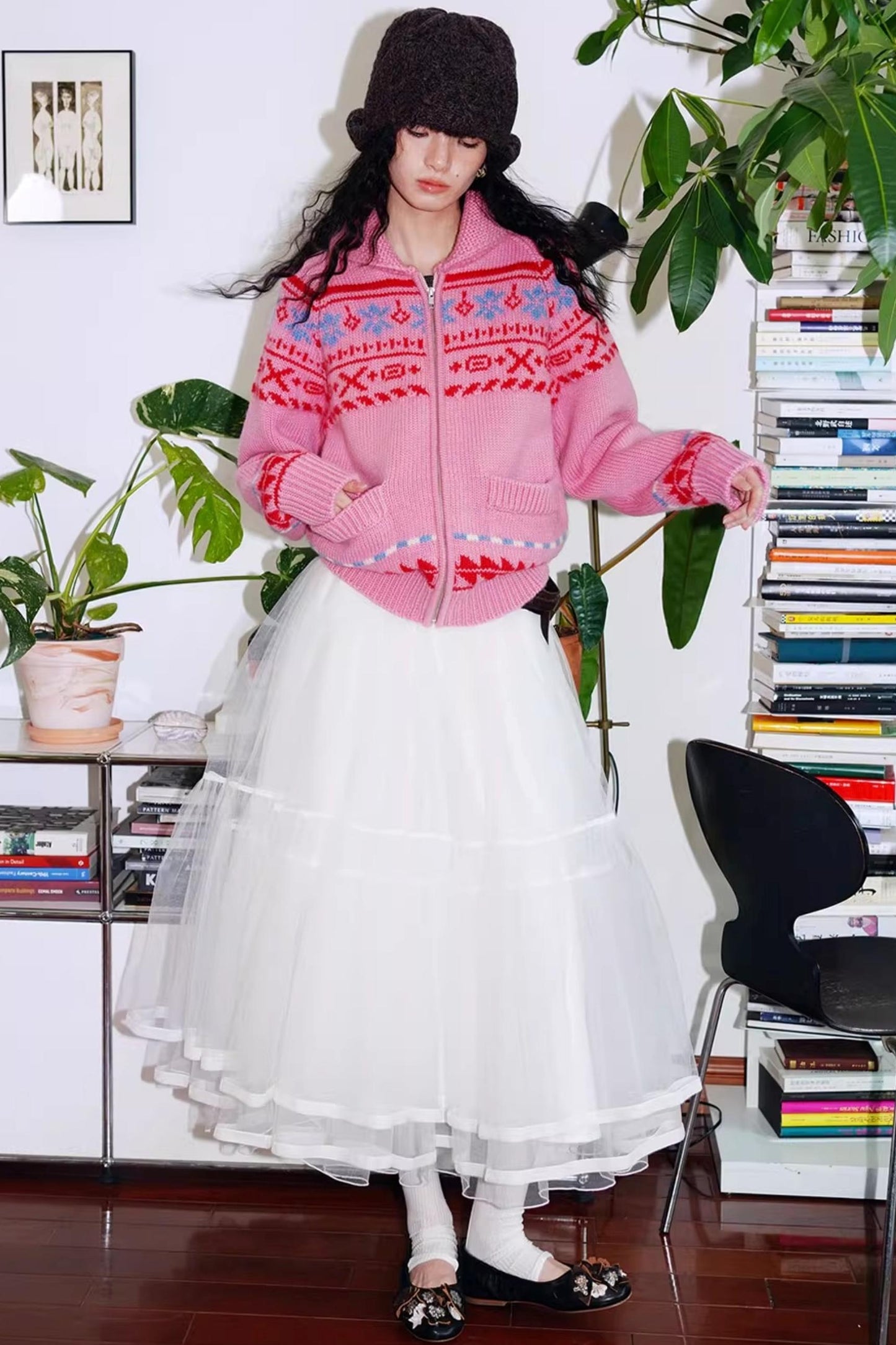 Autumn Mesh Puffy Long Skirt