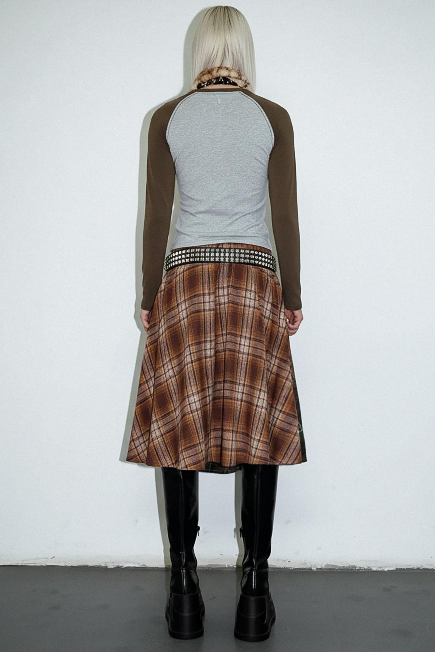 Punk Plaid Layered Skirt