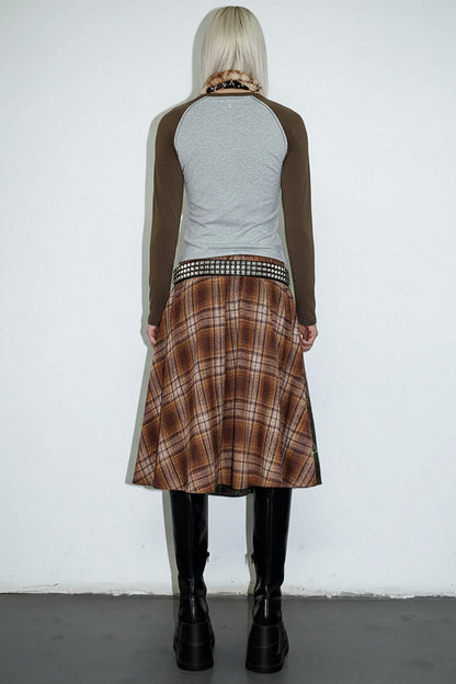 Punk Plaid Layered Skirt