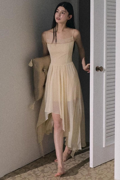 Dandelion Pleated Chiffon Slip Maxi Dress