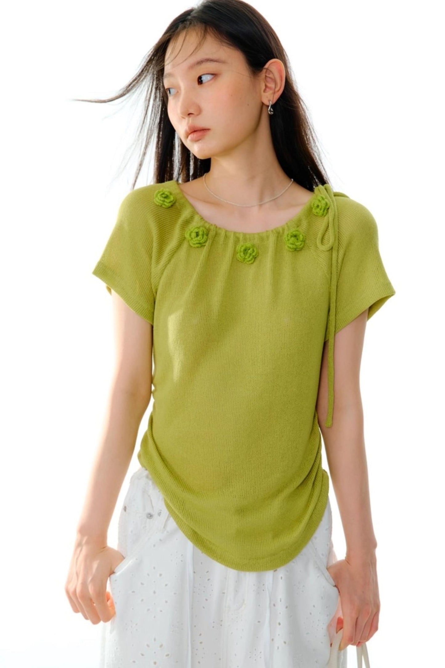 Flower Crochet Knit Top