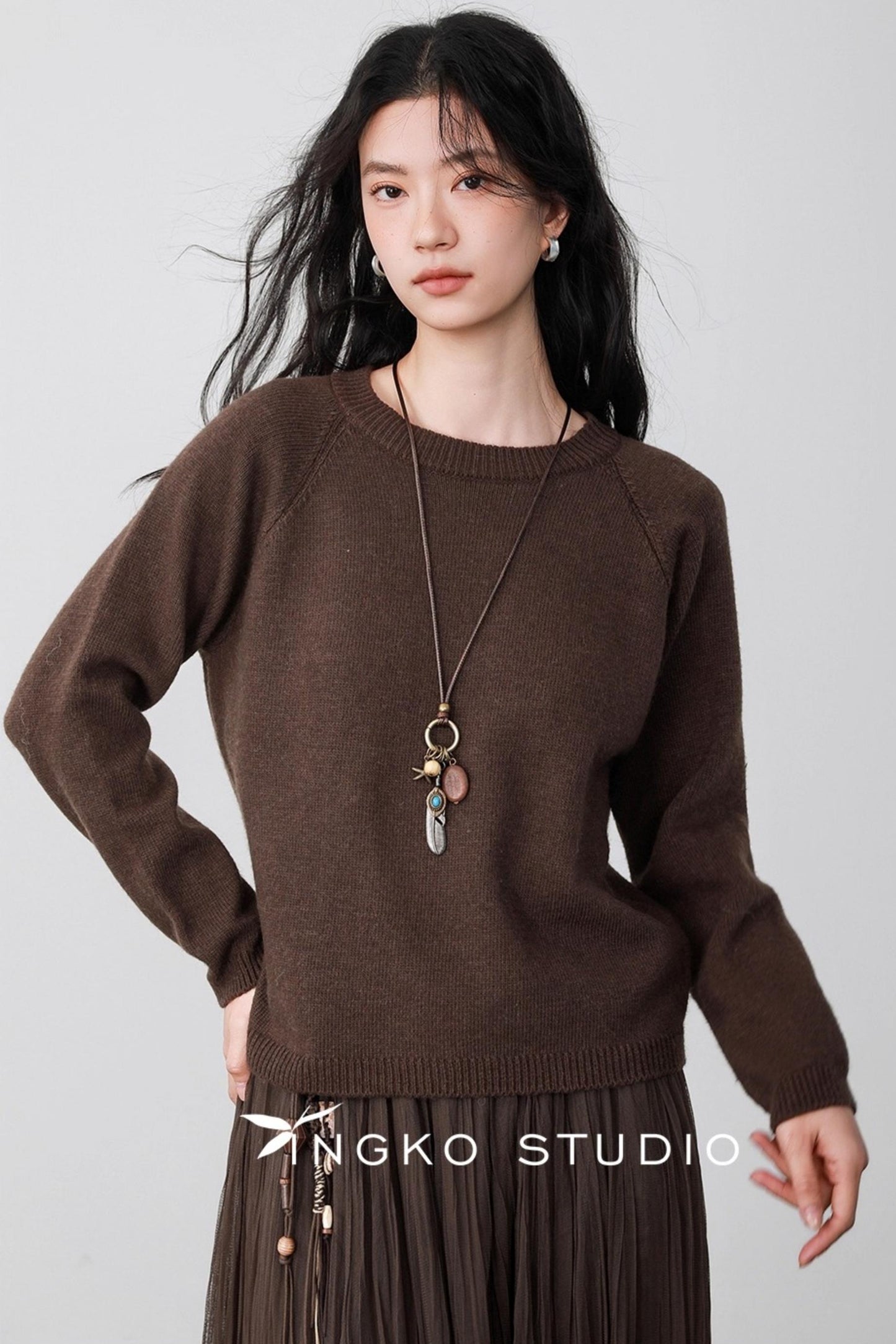 Sauce Brown Shoulder Sweater