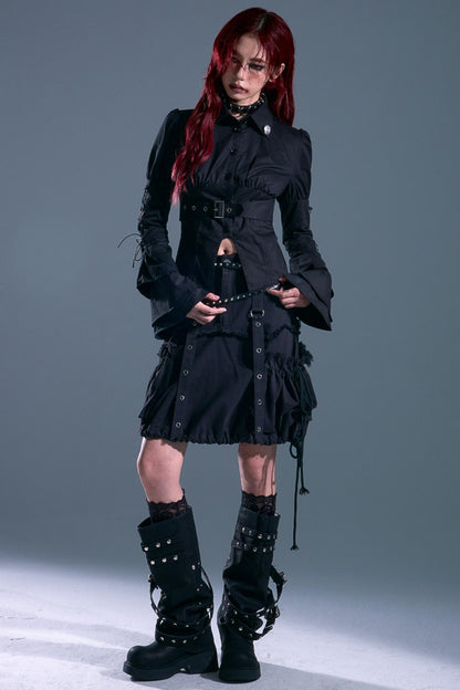 Raw Edge Puffy Bud Skirt