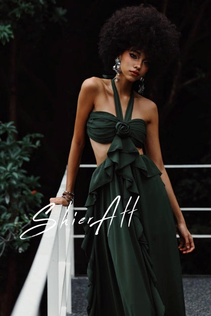 Wandering Wind Strappy Ruffled Dress