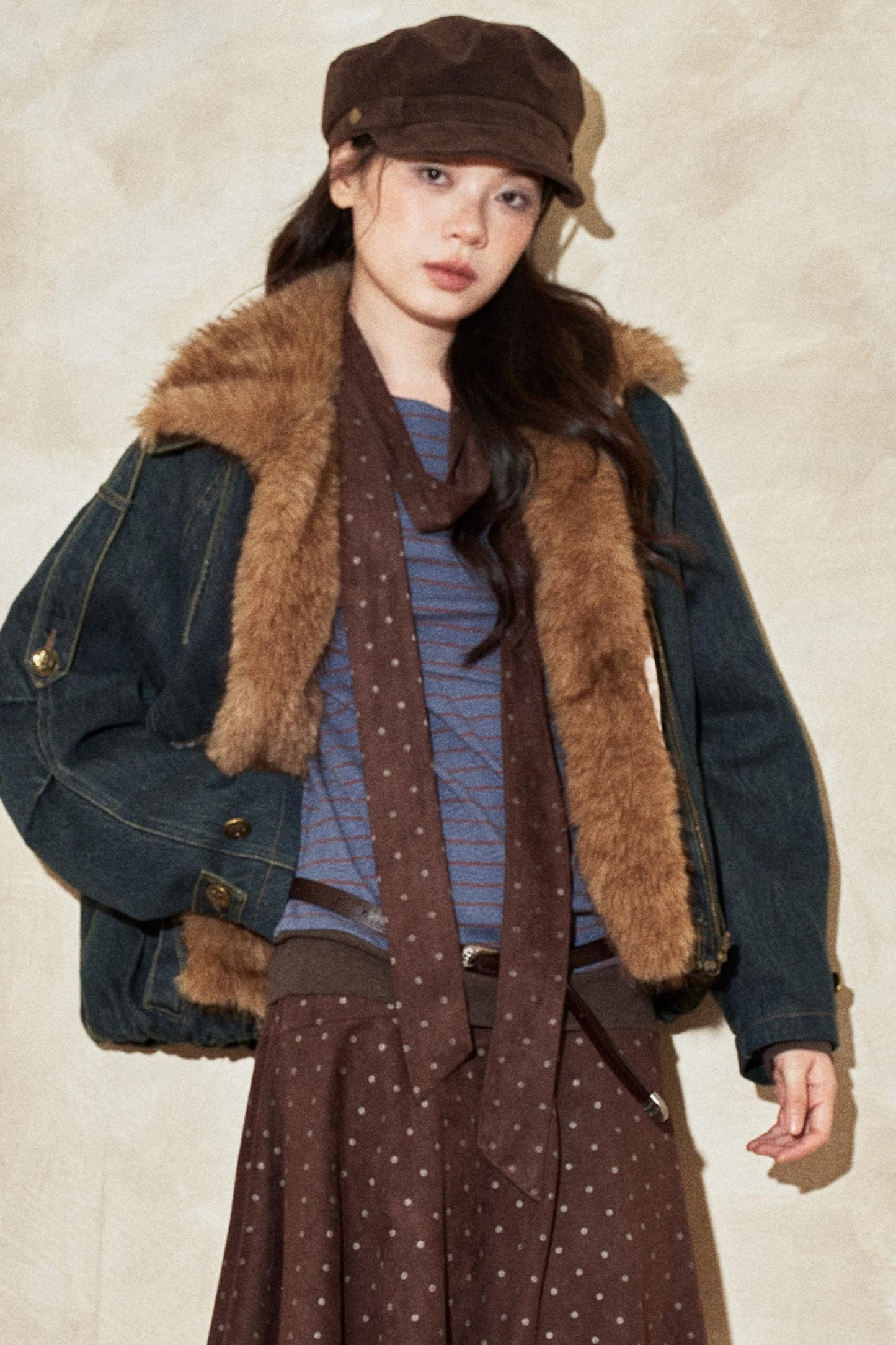 Retro Striped Off-Shoulder Top