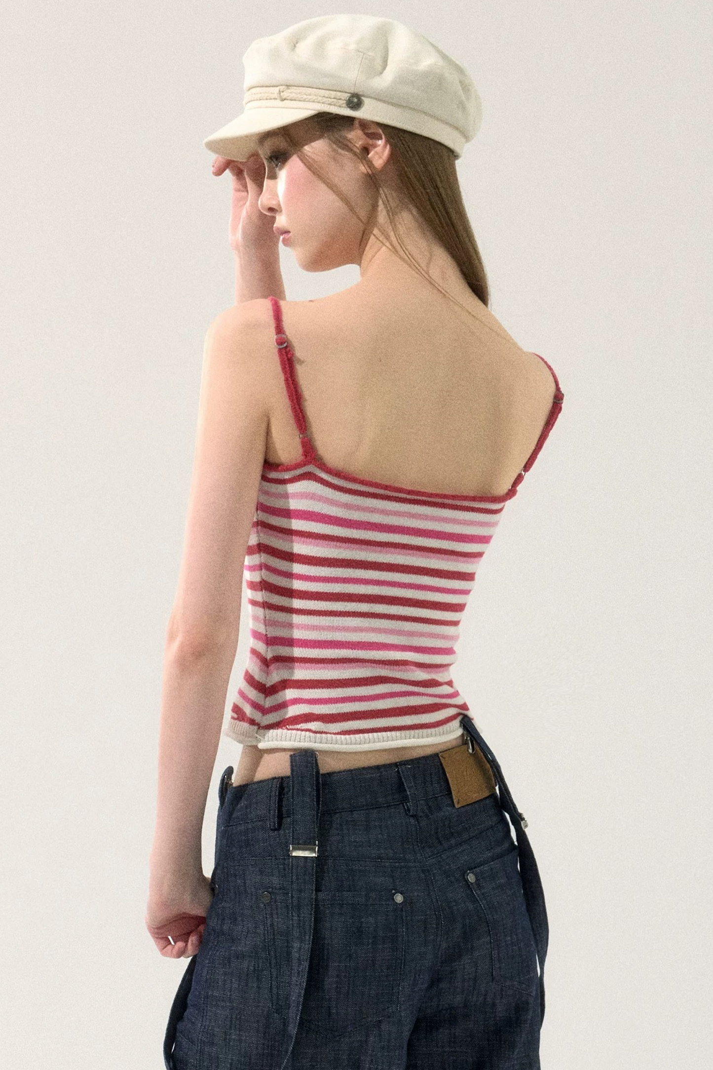 Romantic Striped Knit Vest