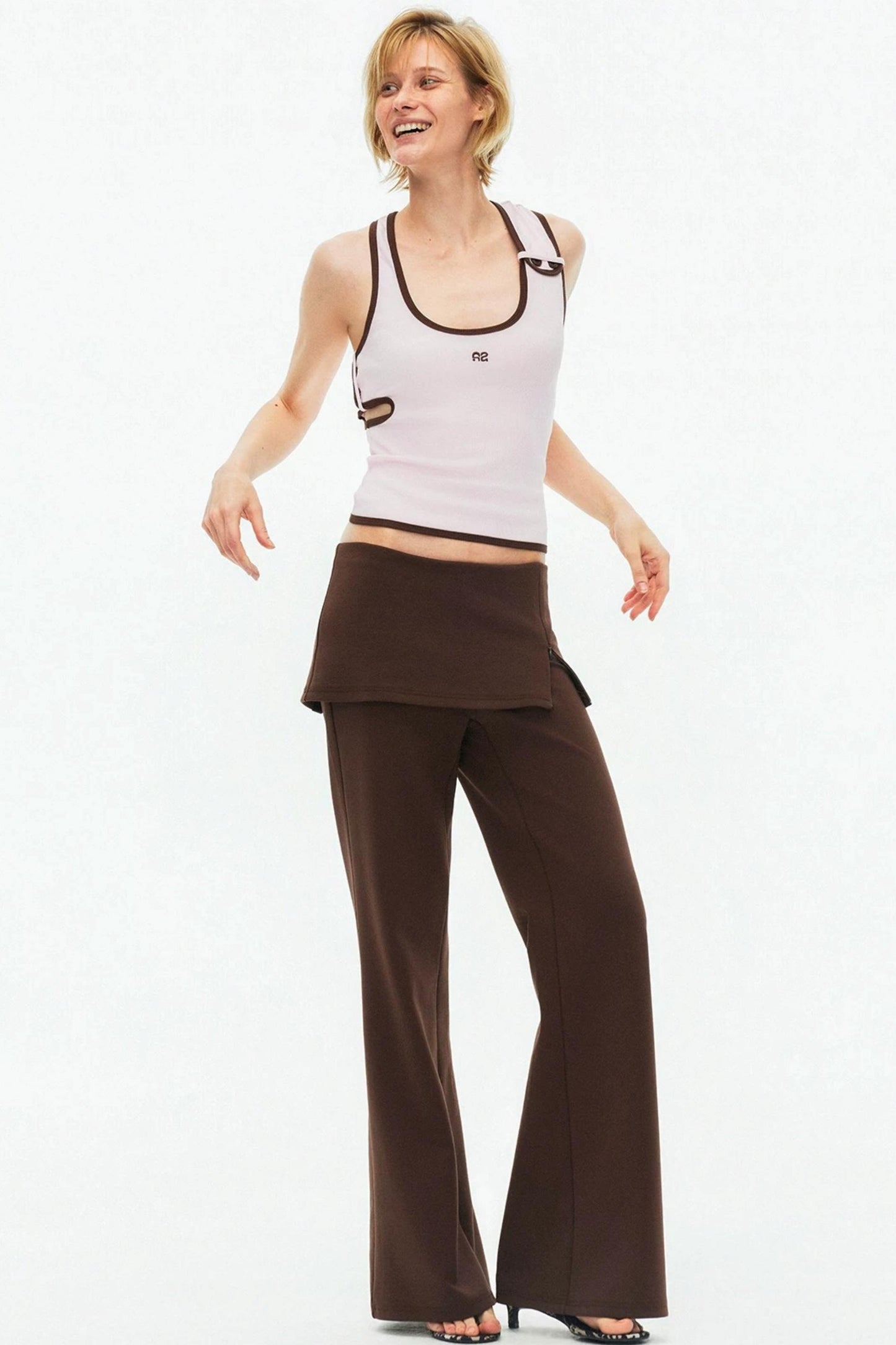 Asymmetrical Color-Blocking Tank Top