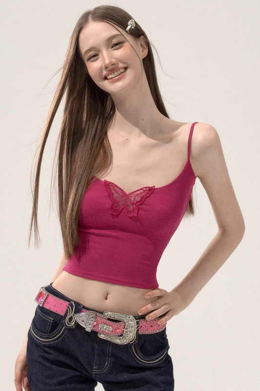 Butterfly Embroidery Camisole