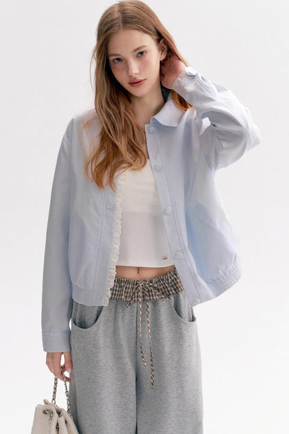 Lazy Contrast Wide-Leg Sweatpants