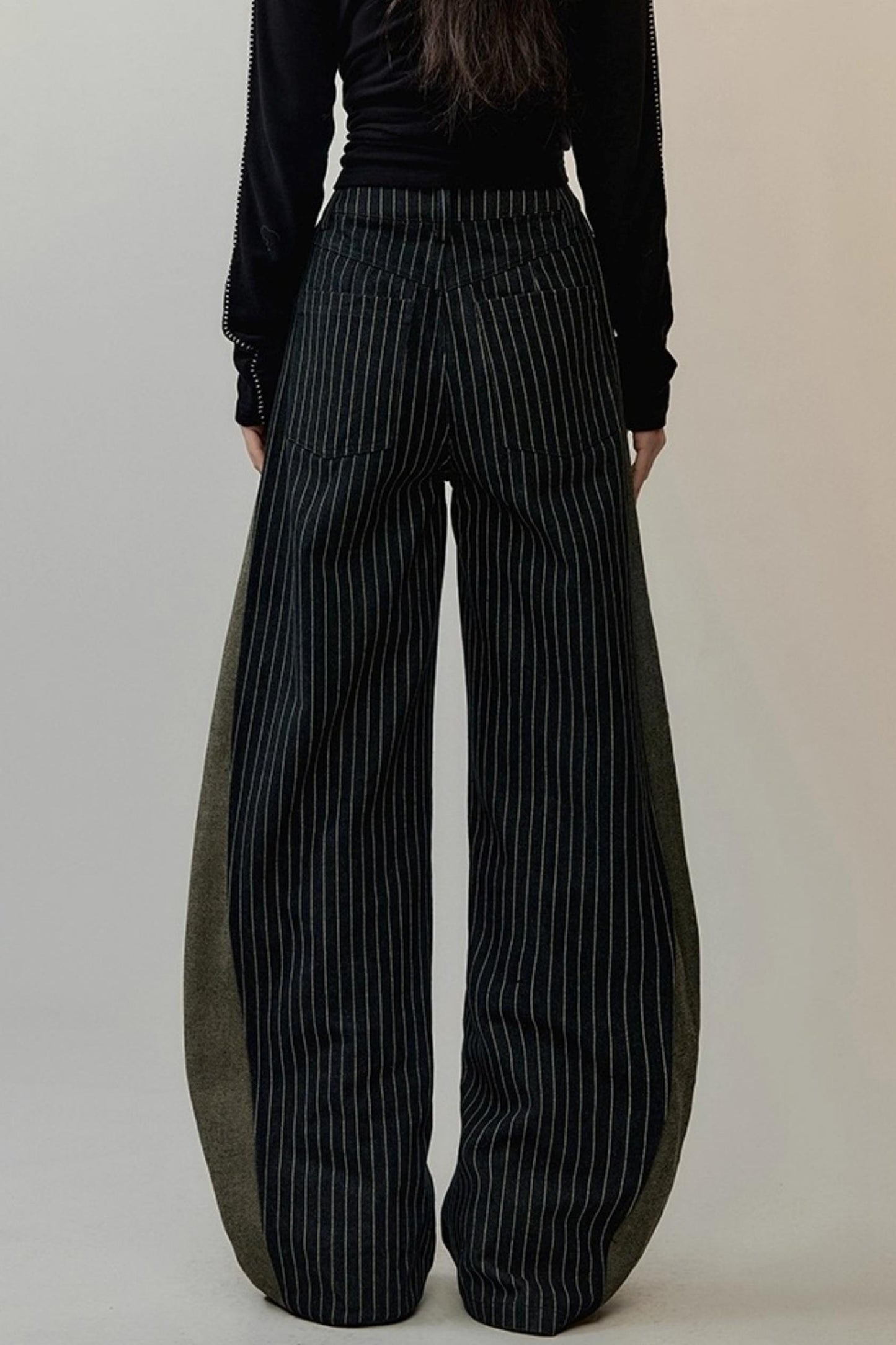 Striped Patchwork Banana Pants