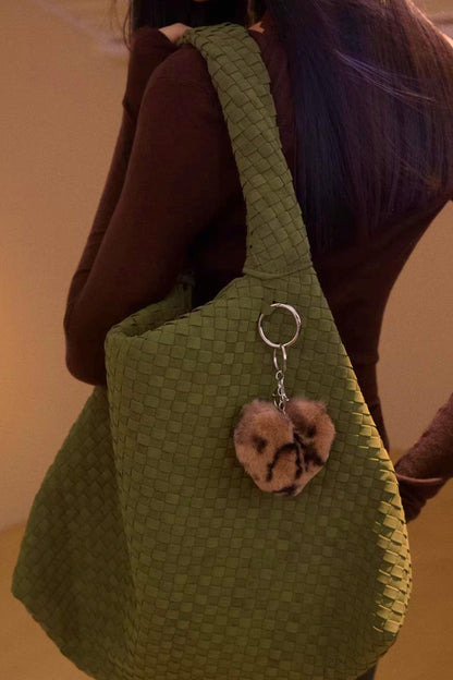Vintage Faux Suede Shoulder Bag