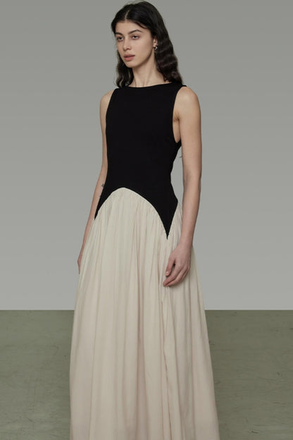Colorblock Sleeveless Maxi Dress