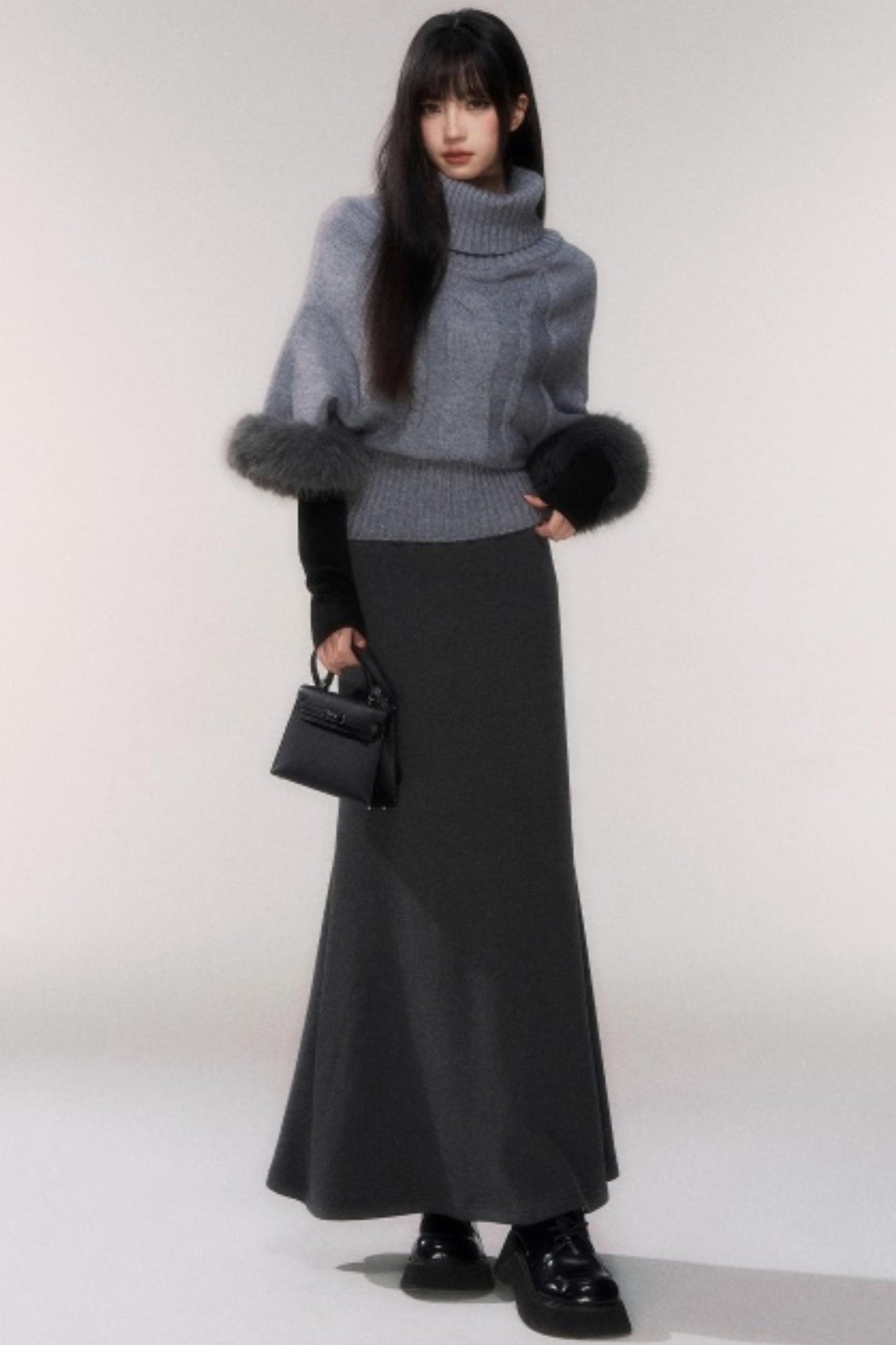 Thick Wool A-Line Skirt