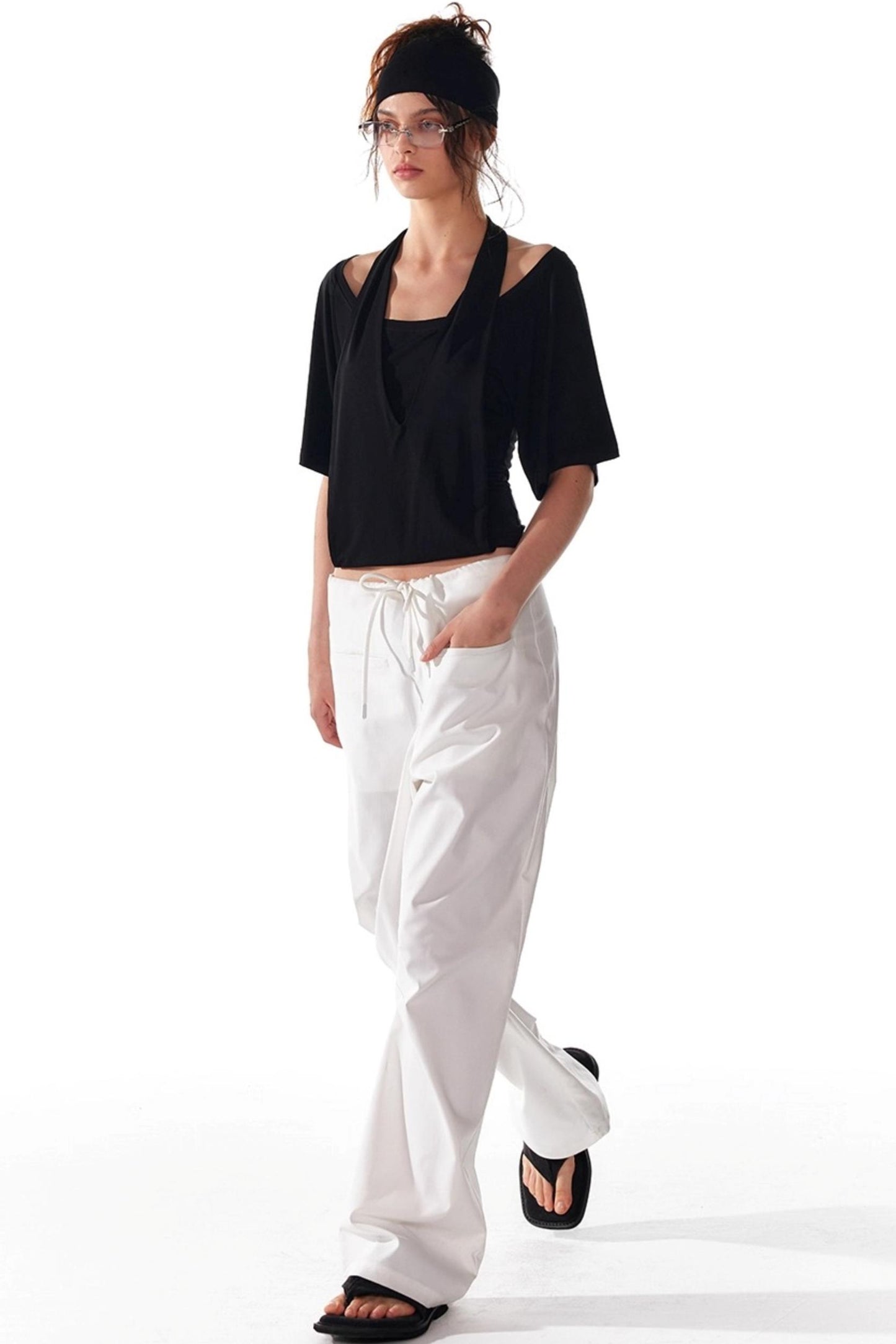 Soft Skin-Friendly Halterneck Stretch T-Shirt