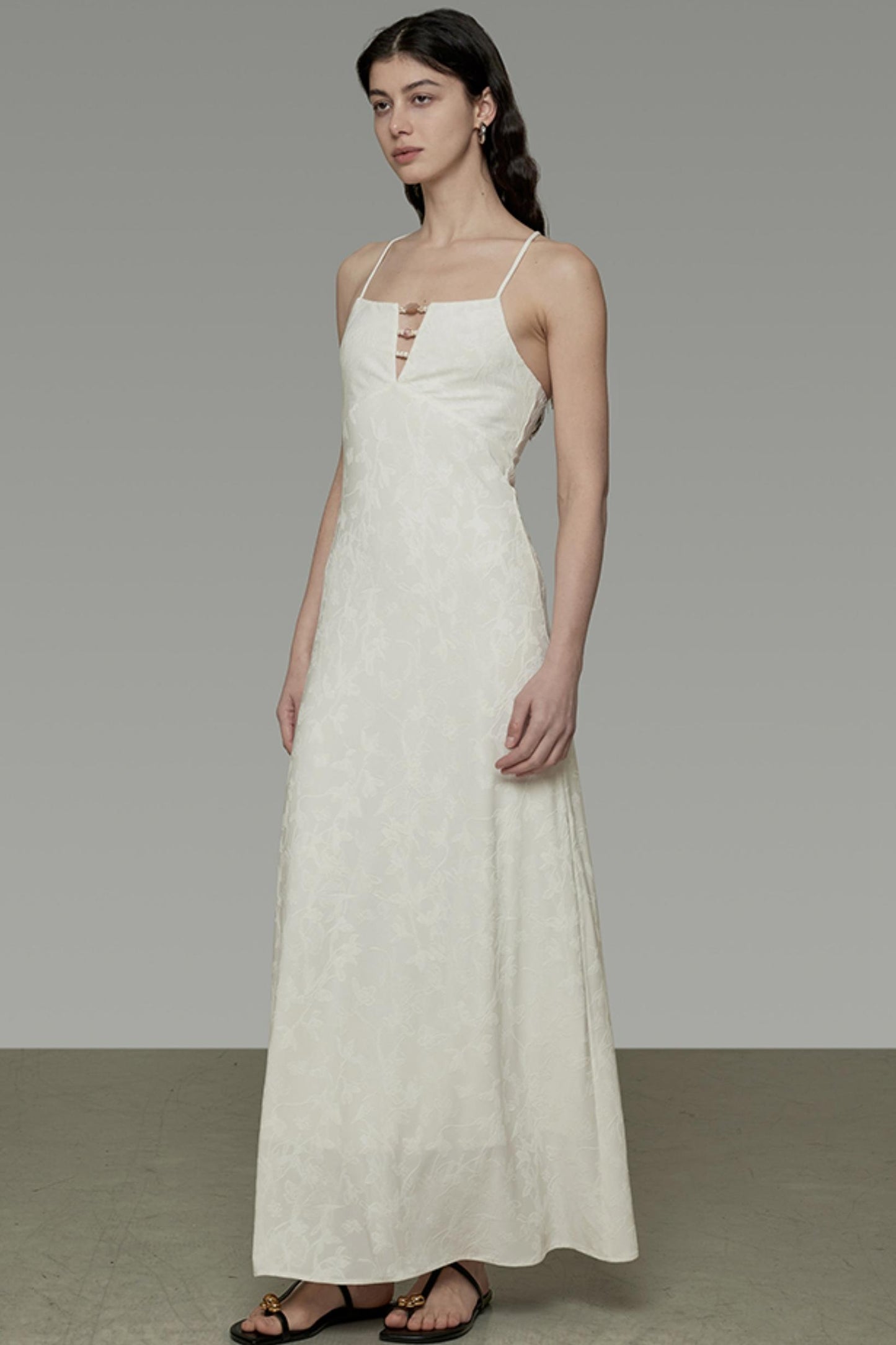 Sleeveless Halter Maxi Dress