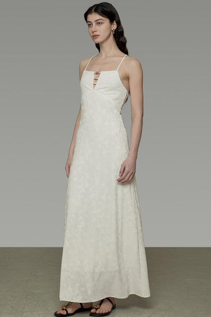 Sleeveless Halter Maxi Dress