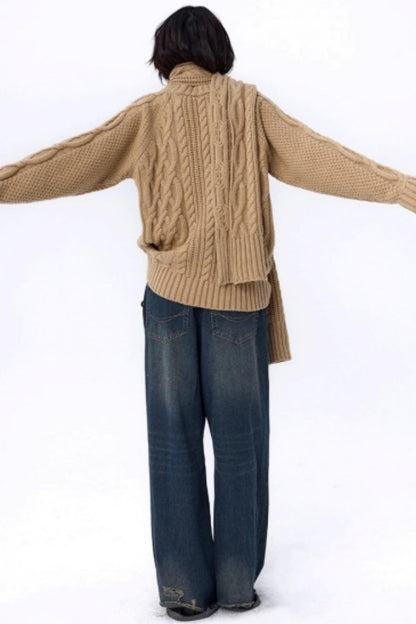 Vintage Paris Gray Knit Scarf