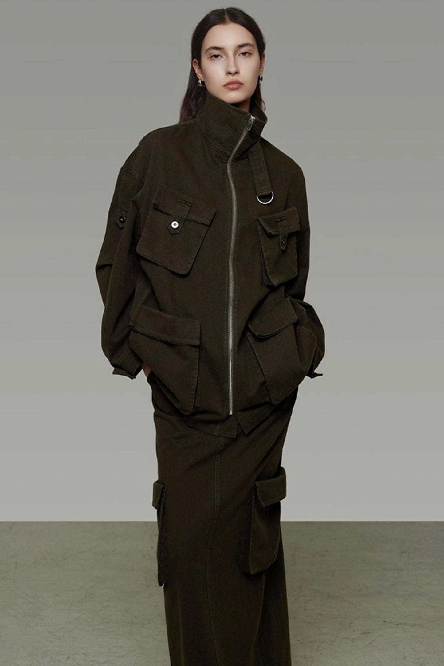 Vintage Cargo Silhouette Coat Set- Up