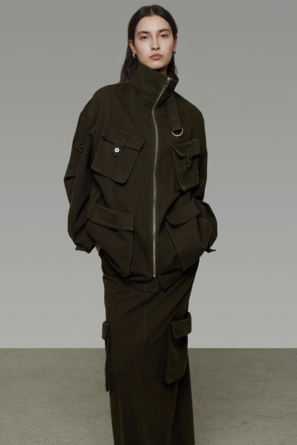 Vintage Cargo Silhouette Coat Set- Up