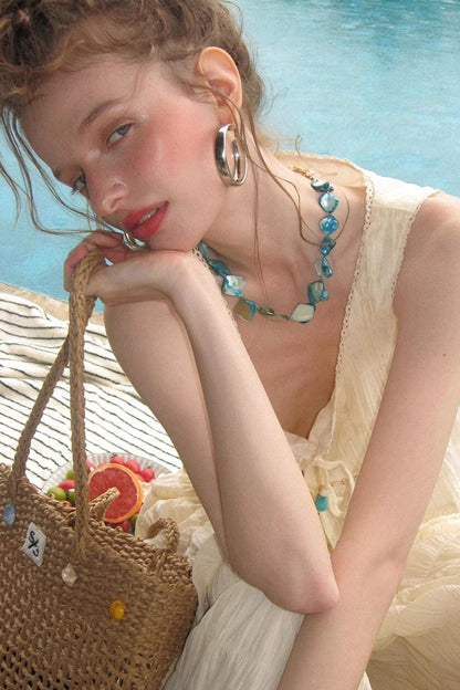 Beige Textured Lace Skirt Set-Up