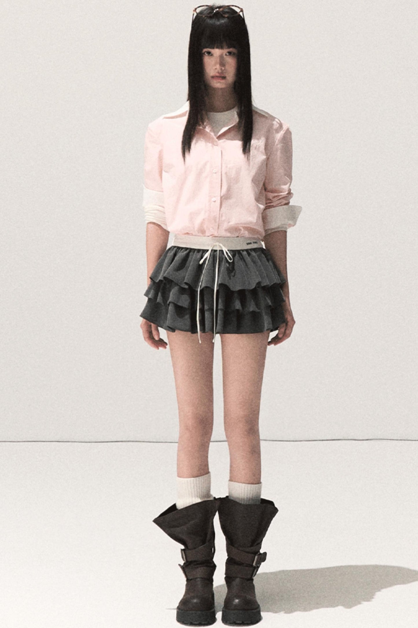 Shrine Plaid Woolen A-Line Skirt