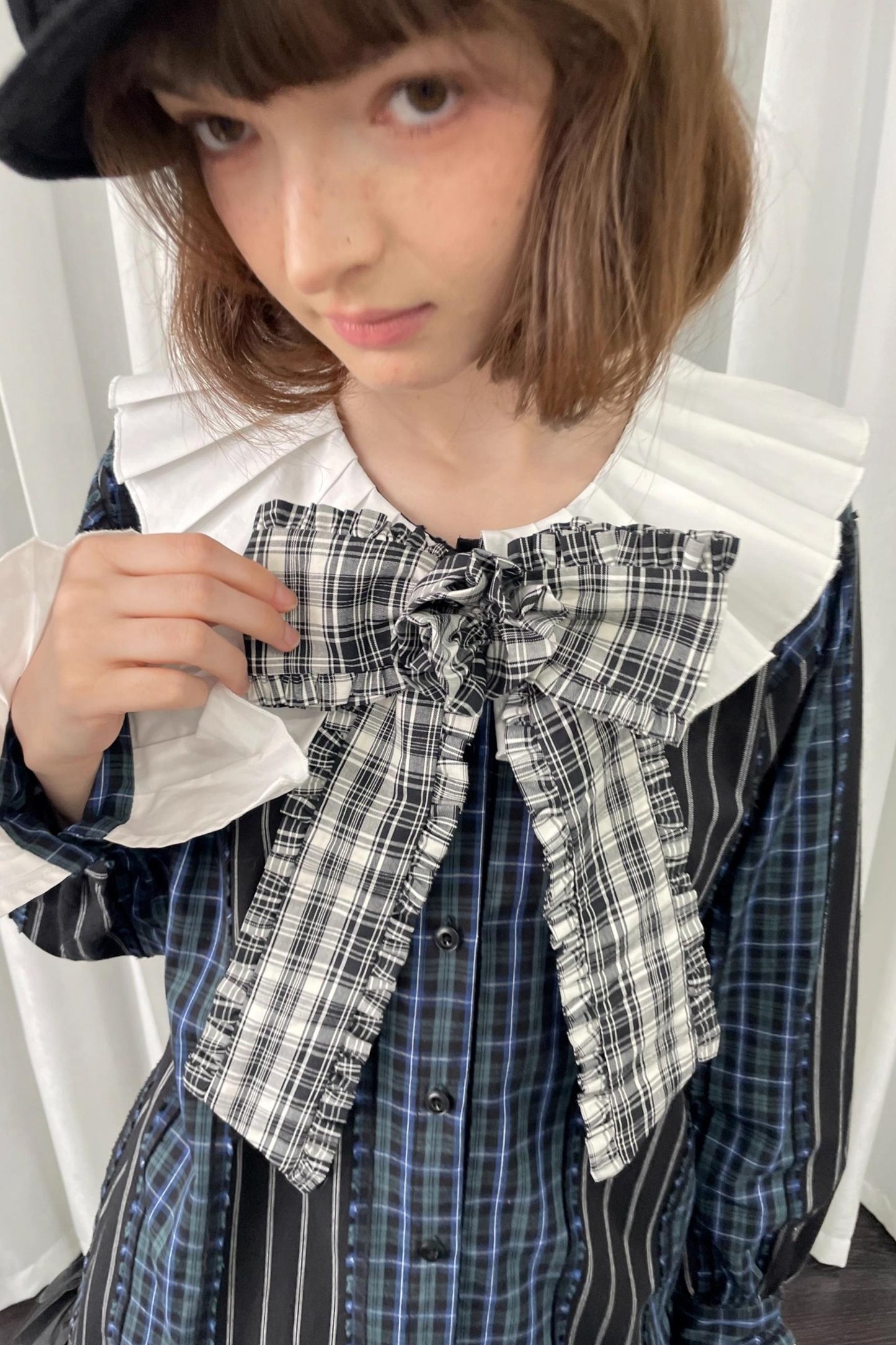 Vintage Plaid Bow Brooch