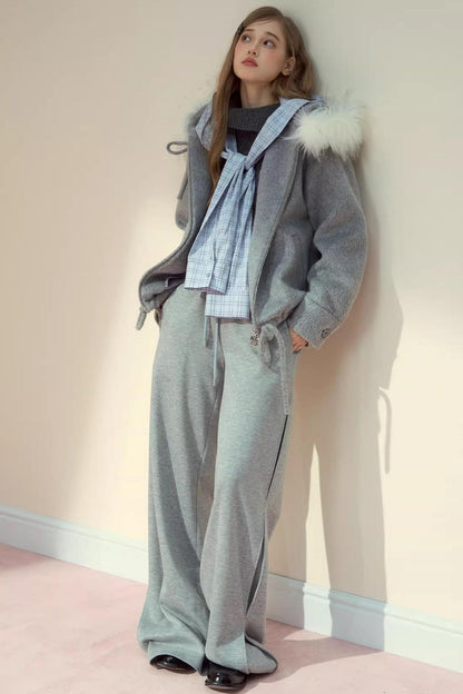 Straight Woolen Trousers