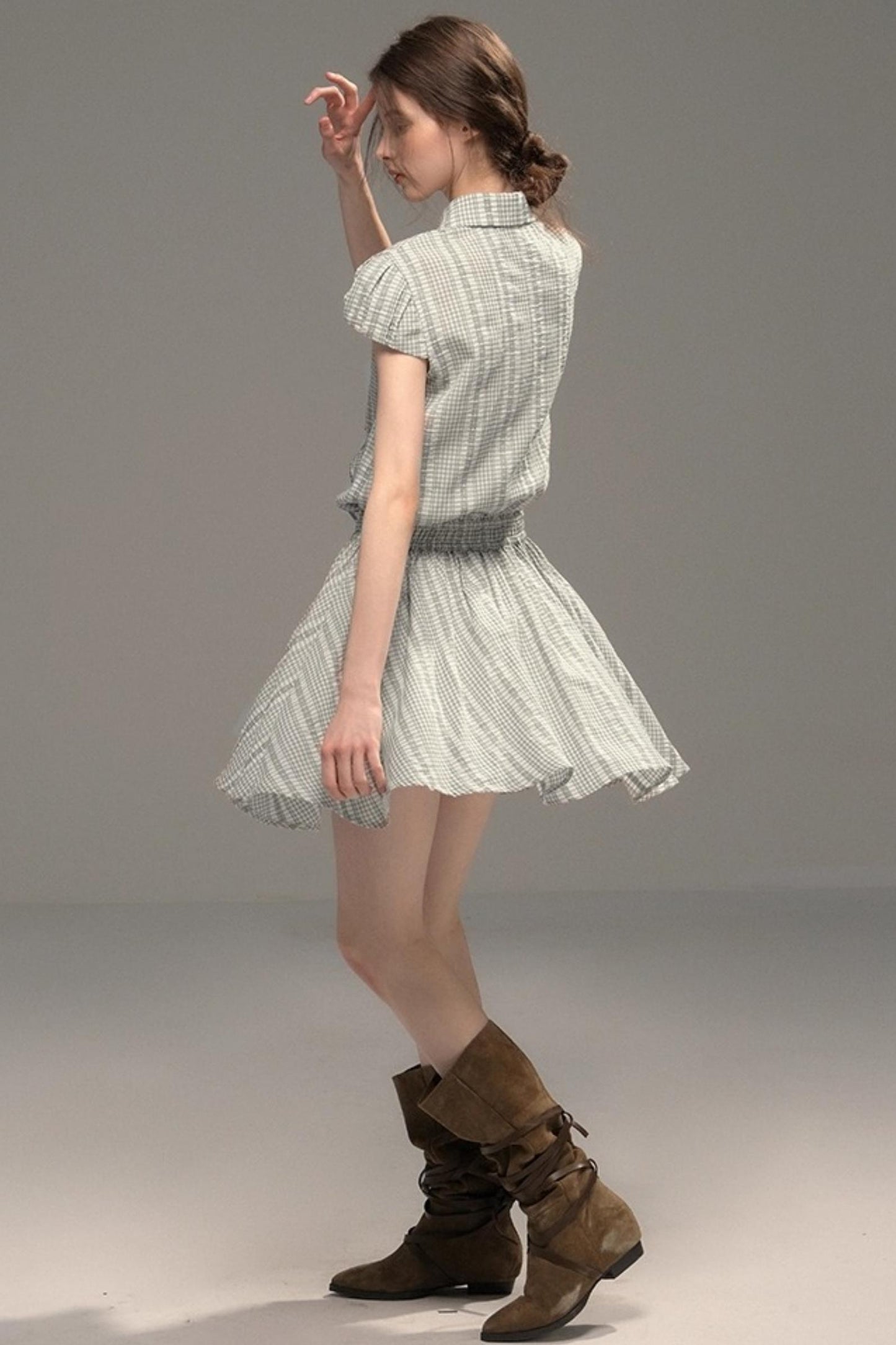 Silver Coral Jacquard Lace Dress