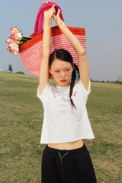 Light Gray Polka Dot Tee